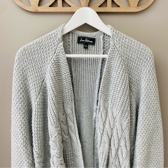 Sam Edelman Open Front Knit Cardigan Gray Sz Medium - Picture 2 of 9